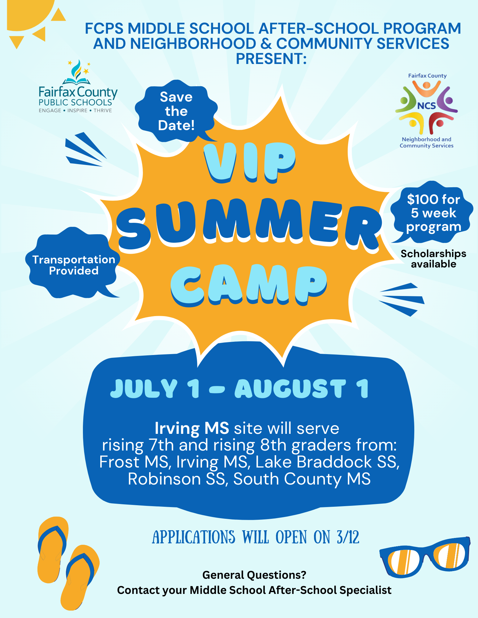 FCPS VIP Summer Camp Flyer 