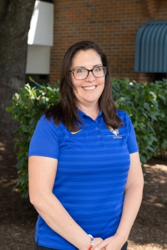 Susie Britton in a blue polo